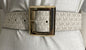 MICHAEL KORS BELT WHITE MK LOGO GOLD BUCKLE SIZE LARGE "CLASSY" MSRP $42.00