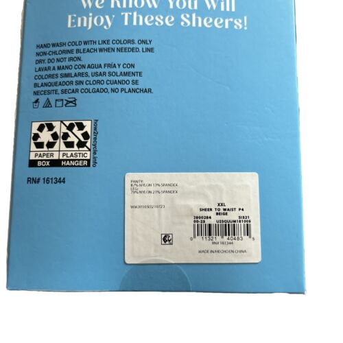 Silk Impressions   Sheer For All Day. 20 Denier  Beige 4-pack sealed XXL