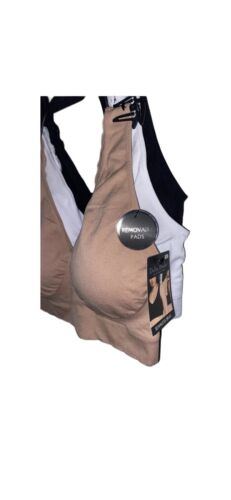Delta Burke 3-Pack Seamless Bras Size 3X Soft Comfort Lounge Removable Pads