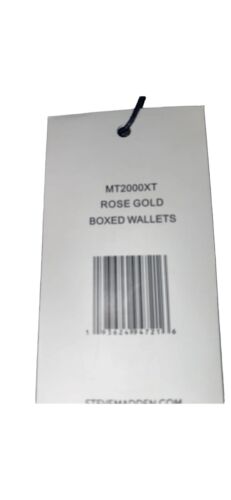STEVE MADDEN WALLET WRISTLET METALIC ROSE GOLD STAMPED LOGO ~VERY CLASSY!!