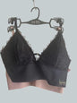 NICOLE MILLER Black/Beige NM6905~Lace & Microfiber Wireless Bra~ Medium - NWT