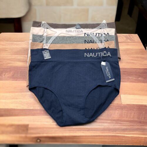 NÁUTICA ~ Women's High Waist NT3538 Underwear Panties Blend Material 5-Pair ~L