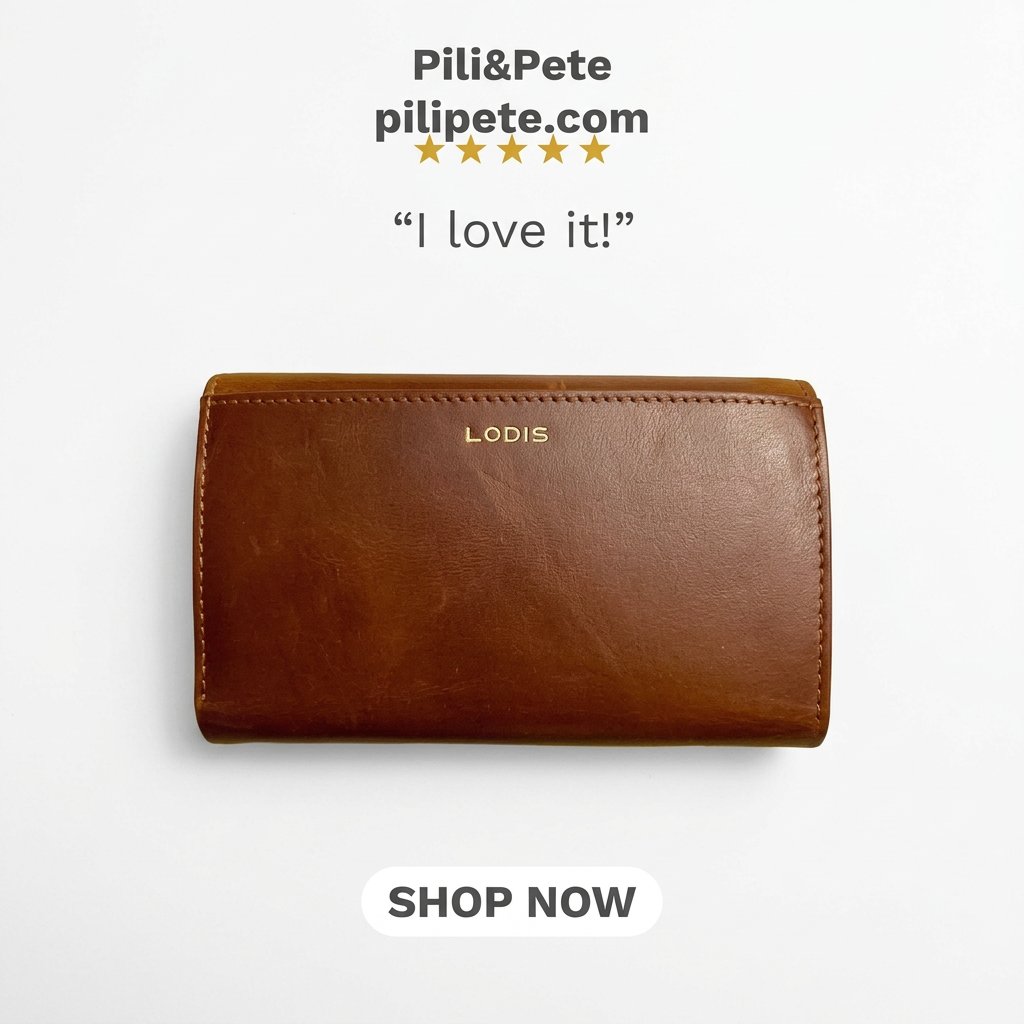 LODIS Mónica Women’s Glaze, Leather Large Flap, Trifold Wallet NWT