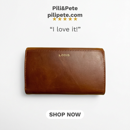 LODIS Mónica Women’s Glaze, Leather Large Flap, Trifold Wallet NWT