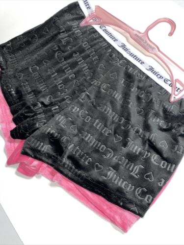 JUICY COUTURE BLACK & PINK VELOUR RHINSTONES LOGO~JC1751~ SLEEP SHORTS ALL SIZES