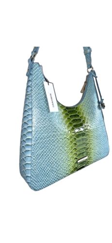 Brahmín Tabitha Limeade Rivers Genuine Leather~ LIGHT BLUE & GREEN~NEW~UNIQUE!