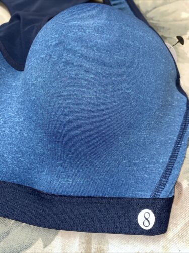 Layer 8 Maximum Support 2 Pack Sports Bra SMALL Blue/Gray Q-Wick Dry NEW