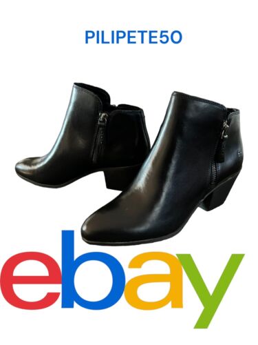 Frye Women’s Black Leather Judith Double Zip Heeled Booties Side Zips US 9 NWT