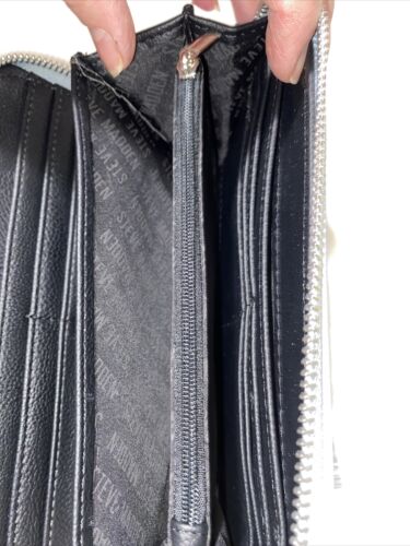 STEVE MADDEN WALLET WRISTLET BLUE SMOOTH TEXTURED~ORGANIZER~REAR FINDING!