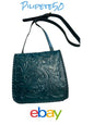 PATRICIA NASH Flap Leather XBDY Purse Granada Blue Coral  Floral Tooled P330244