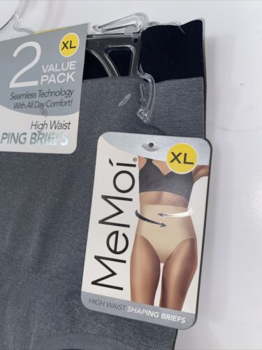 MeMoi Women’s 2 Pack Seamless Technology High Waist Shaping Briefs NEW~GREAT FIT