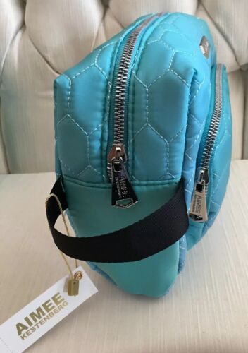 AIMEE KESTENBERG LARGE ISABELA BLUE OMBRE DIAMOND QUILTED T00145 COSMETIC BAG
