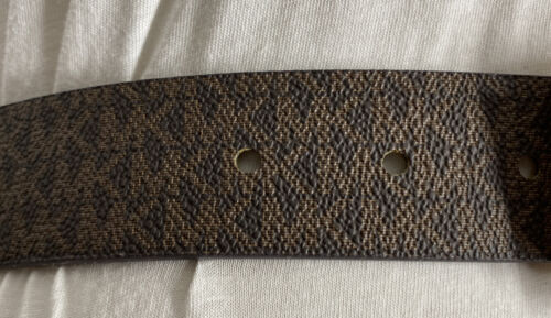 MICHAEL KORS BELT CHOCOLATE MK LOGO WITH MK CHARM GOLD BUCKLE GO! MK!!!