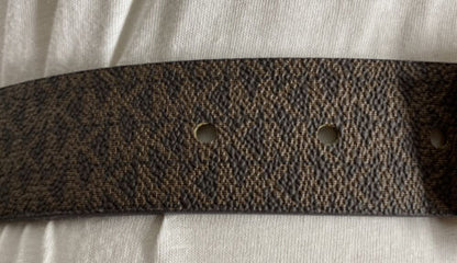 MICHAEL KORS BELT CHOCOLATE MK LOGO WITH MK CHARM GOLD BUCKLE GO! MK!!!