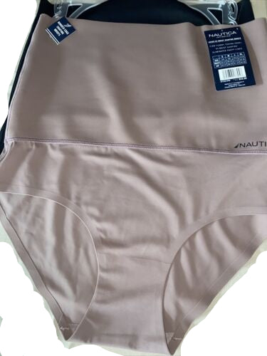 NAUTICA INTIMATES NT7239 2PKD MF SEAMLESS SHAPING BRIEF PANTIES GREAT FIT! ~Sz. L