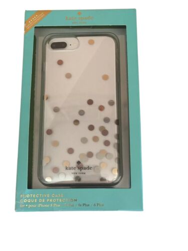 KATE SPADE Phone Case 4 iPhone 8/7/6s/6 PLUS Gold & Rose Gold Silver Polka Dots