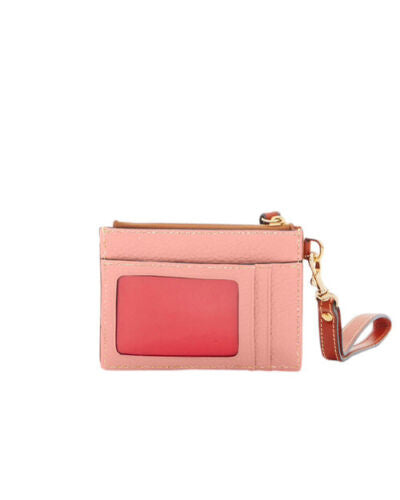 Dooney & Bourke Pebble Grain Leather Wristlet~Top Zip Card Case~Pale Pink-UNIQUE