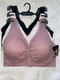 Delta Burke 3-Pack Seamless Bras Size 2X Soft Comfort Lounge Removable Pads NEW