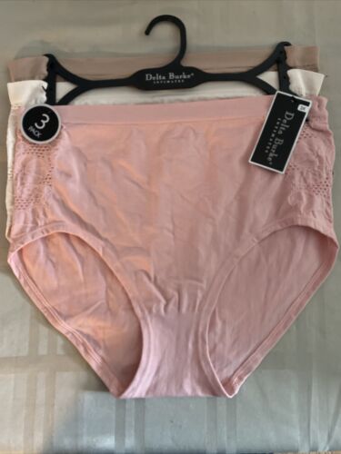 Delta Burke ~ 3 Pack ~ Women's Brief Underwear Panties Nylon Blend ~PLUS 10/3X