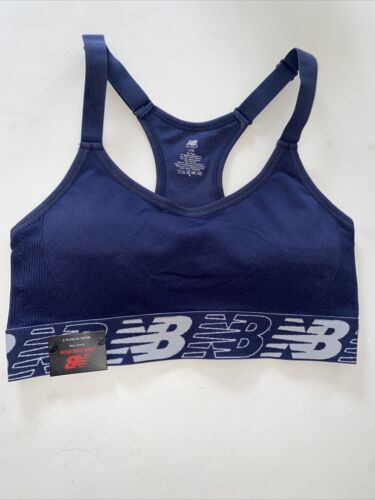 New Balance Medium Impact Sports Bra~Style R000542 Sz L~PIGMENT BLUE~REAR FIND