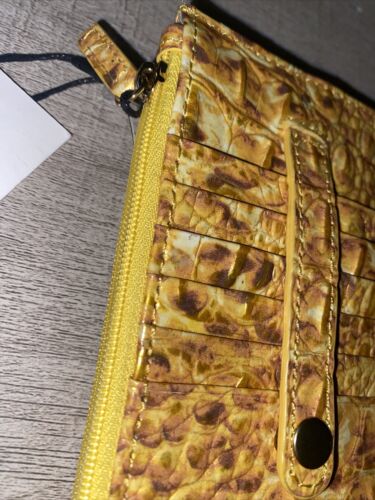 BRAHMIN CANARY MELBOURNE LEATHER CREDIT CARD SLIM WALLET NWT