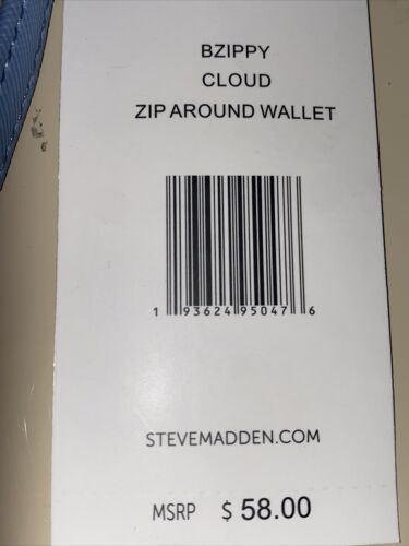 STEVE MADDEN WALLET WRISTLET CLOUD ☁️(LIGHT-BLUE) SMOOTH TEXTURED MSRP $58
