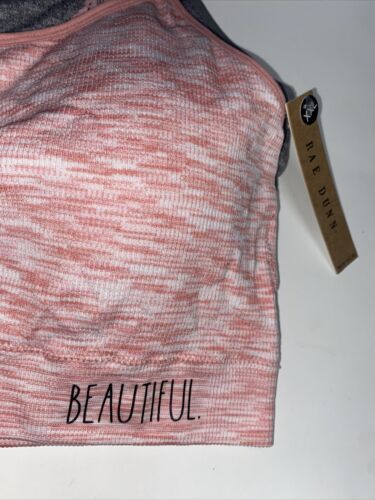 Rae Dunn Comfort Bralette Set XXL PINK & GRAY~Self Love & Beautiful Bras~CUTE