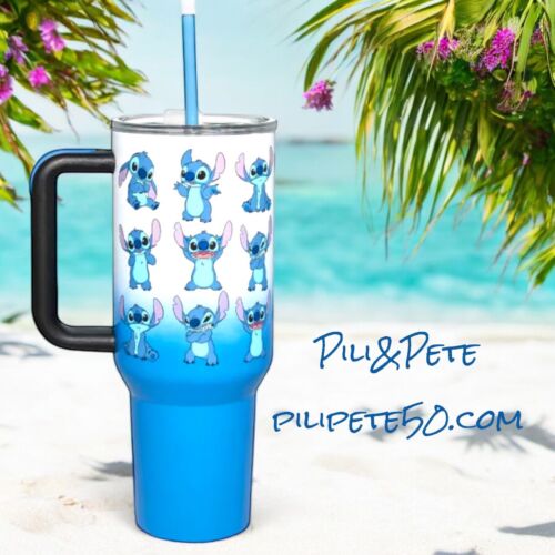 Disney Lilo & Stitch Face Stainless Steel Tumbler 40 Oz. Travel Cup Mug
