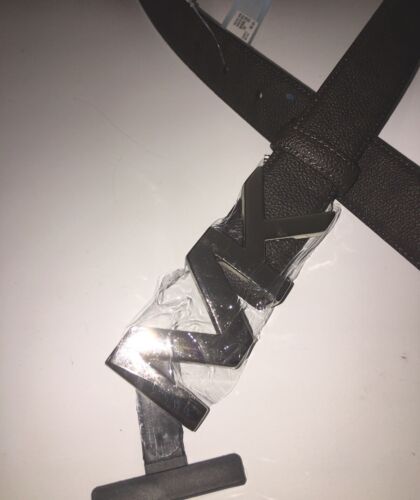 MICHAEL KORS BELT BROWN WITH PRINTED MK LOGO SILVER MK BUCKLE MSRP $48