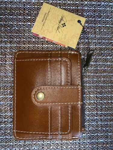 Patricia Nash NWT CASSIS Leather CC ID Case RFID- Color TAN- CLASSIC BEAUTY!