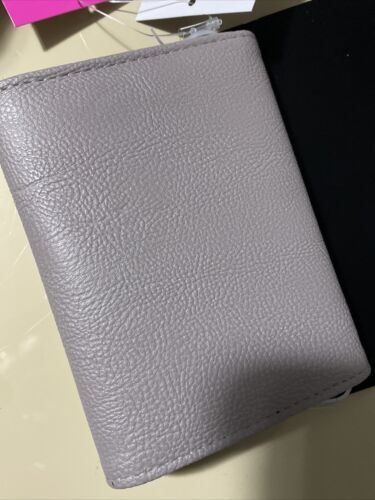 Betsey Johnson Peggable Card Case Flap Snap On Wallet Gray -Gold Hardware CUTE!