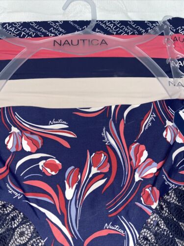 NAUTICA Intimates No Show Mid Rise Panties Microfiber Lace Trim 5 Pack~ NT9919