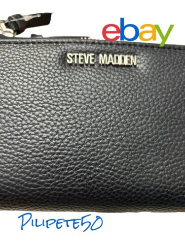 STEVE MADDEN BIFOLD WALLET- WRISTLET FAUX LEATHER