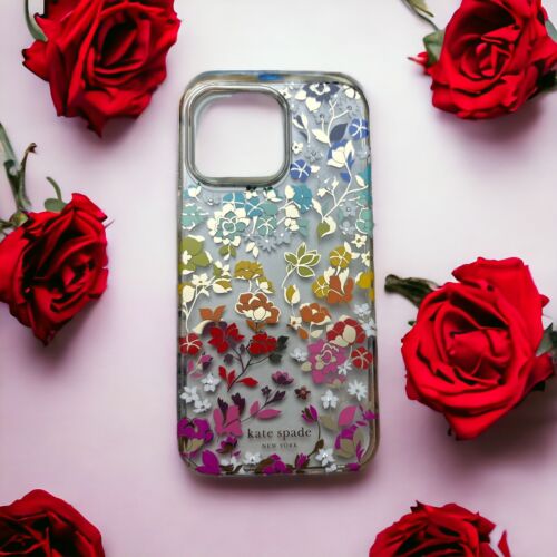 Kate Spade Phone Case for iPhone 14 PRO MAX~6.1” Floral W/Gold Foil MagSafe WOW!
