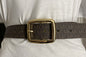 MICHAEL KORS BELT REVERSIBLE CHOCOLATE/VANILLA MK LOGO PRINT GOLD OVAL BUCKLE