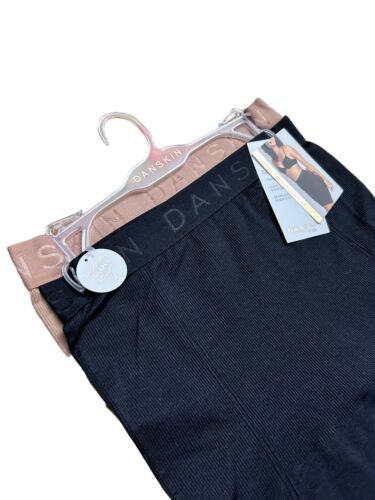 DANSKIN 2 PK~Women’s Shaping Shorts Sculpts & Smooths~Large~Black & Beige~DS4615