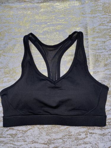 REEBOK MATCH BRA BLACK /BLACK MESH REW211BR02006 MEDIUM MSRP $40 NEW