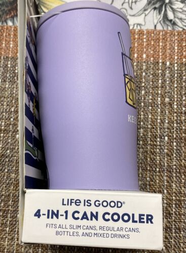 Can Cooler Life Is Good 4-in-1  Slim + Regular Cans Bottles Mixed Drinks Cool!!