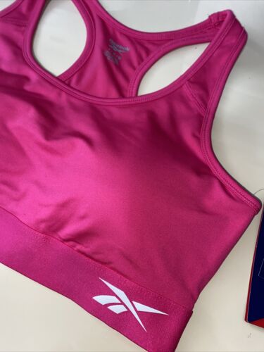 Reebok Sport Seamless Medium Support Beetroot Bra  LARGE Retail $40 NEW CUTE!!