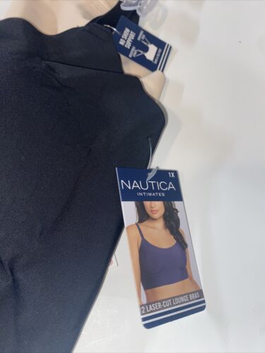 NÁUTICA 2PACK INTIMATES LOUNGE SIZE 1XL BRAS LASER CUT NT2066~BEAUTIFUL!