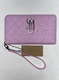 STEVE MADDEN WALLET WRISTLET PINKIE BANGELO SMOOTH TEXTURED SILVER ZIPPER
