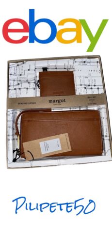 Margot New York leather Gabby Wristlet Wallet & Joyce Card-Case Style# MG3001-CR