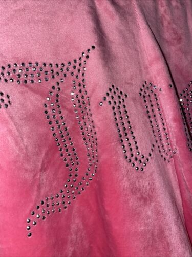 JUICY COUTURE BLACK & PINK VELOUR RHINSTONES LOGO~JC1751~ SLEEP SHORTS ALL SIZES