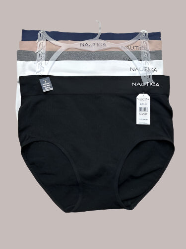 NAUTICA INTIMATES NT9948 - 5 PCK SIZE 2X~SOFT HIGH WAIST BRIEF PANTIES GREAT FIT