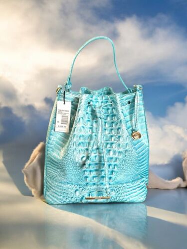 Brahmin Marlowe Bucket Shoulder  Handbag~Dusty Blue Melbourne~Genuine Leather⭐️