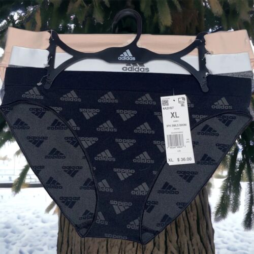 Adidas Women's 3-PK~ Bikini Briefs~ Multicolor~ 4A2H97 (Size XL) NWT~MSRP $36