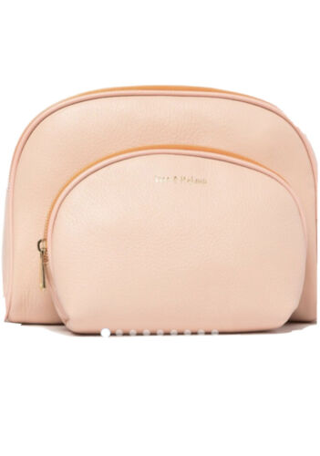 AIMEE KESTENBERG SET OF TWO COSMETIC BAGS~Genuine LEATHER ATHENA -Retail $98