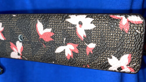 MICHAEL KORS BELT REVERSEABLE FLORAL/CHOCOLATE MK LOGO WITH GOLD MK BUCKLE