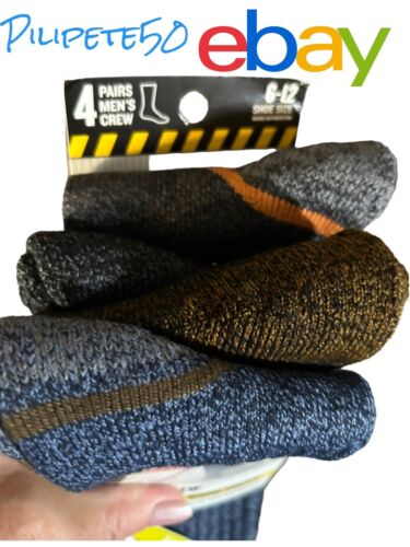 Dickies Comfort Crew Performance Work Socks 4 Pack Mid Weight Men Shoe Size 6-12