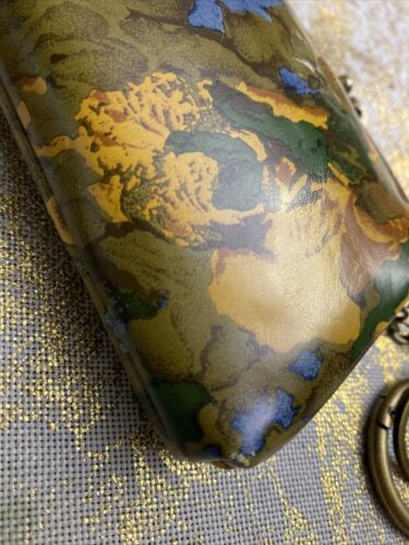 Patricia Nash Leather WILDFLOWER Coin Purse Key Chain Rings- NEW-SUPER CUTE!!!